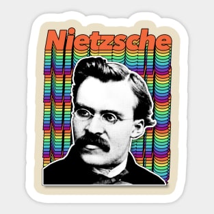 Friedrich Wilhelm Nietzsche Retro Styled Graphic Design Sticker